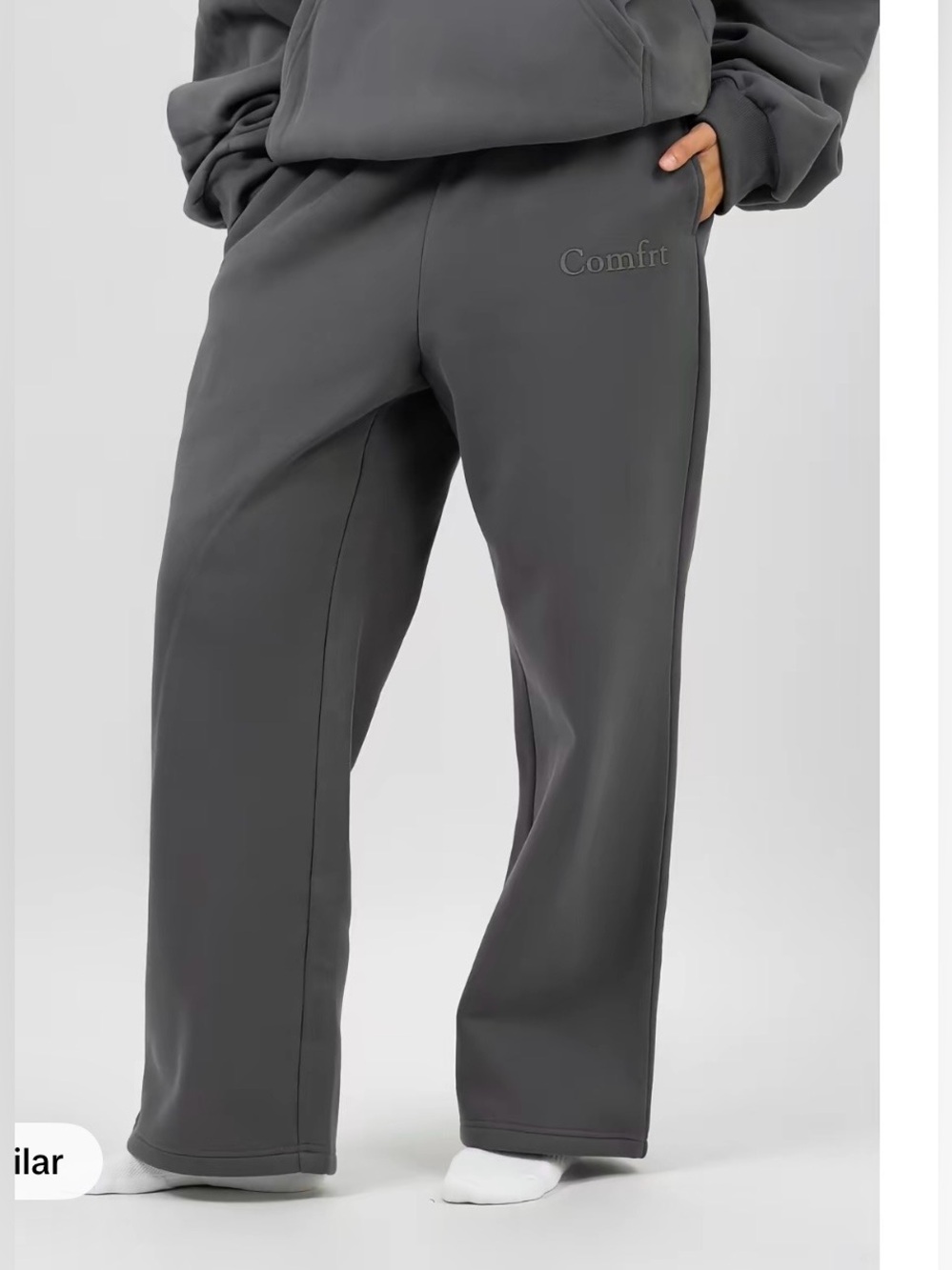 Comfrt Straight-Leg Sweatpants in Charcoal